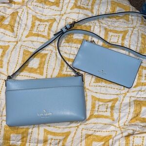 Kate Spade Light Blue Crossbody Bag and Pouch